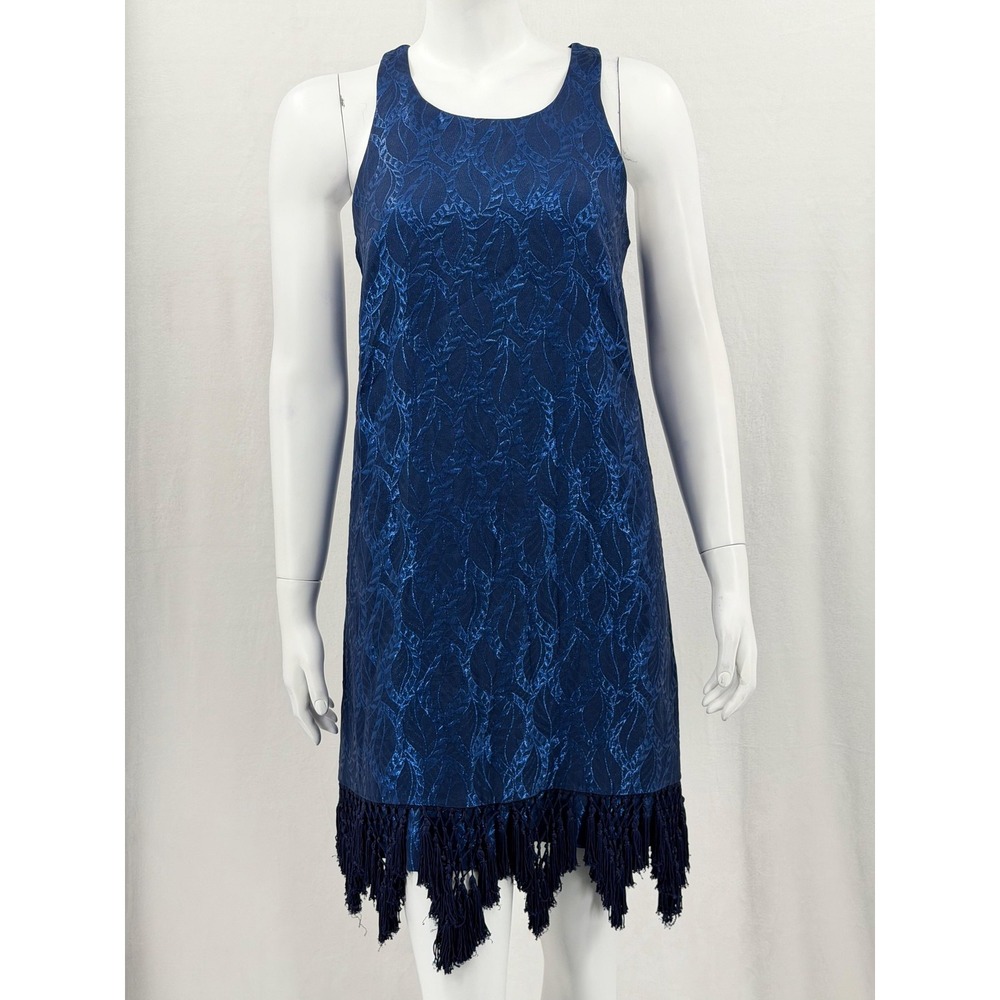 Lilly Pulitzer Dress Womens Small Navy Marquette Shift Metallic Silk Flapper‎